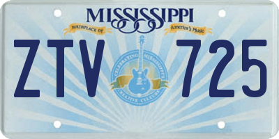 MS license plate ZTV725