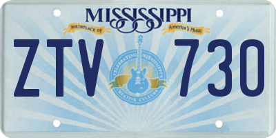 MS license plate ZTV730