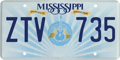 MS license plate ZTV735