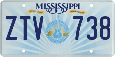 MS license plate ZTV738