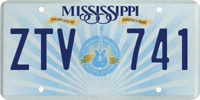 MS license plate ZTV741