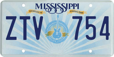 MS license plate ZTV754