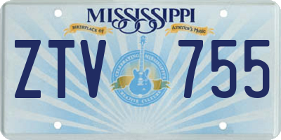 MS license plate ZTV755