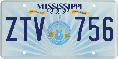 MS license plate ZTV756