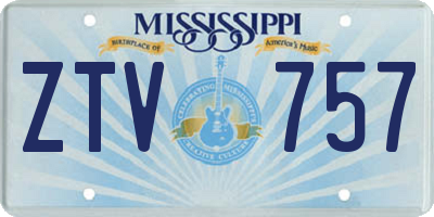 MS license plate ZTV757