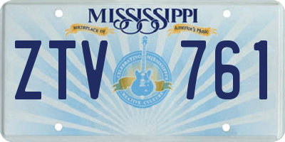 MS license plate ZTV761