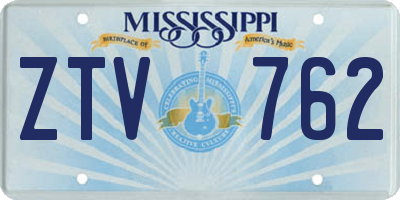MS license plate ZTV762