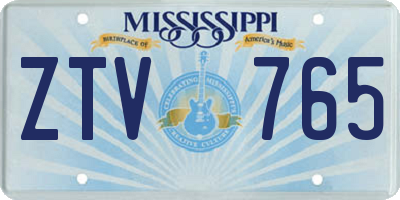 MS license plate ZTV765