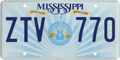 MS license plate ZTV770