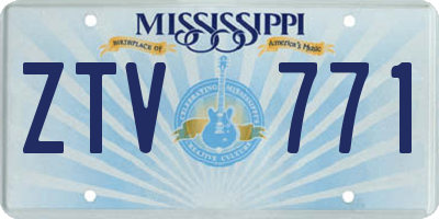 MS license plate ZTV771