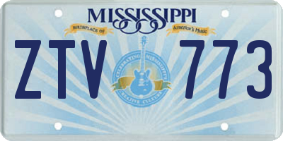 MS license plate ZTV773