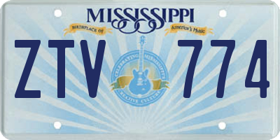 MS license plate ZTV774
