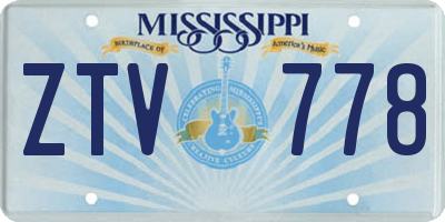 MS license plate ZTV778