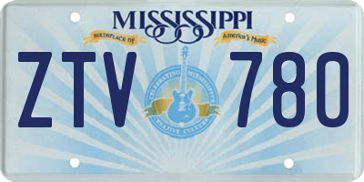 MS license plate ZTV780