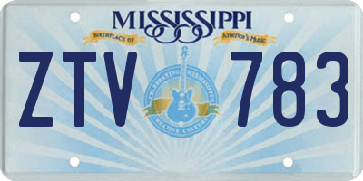 MS license plate ZTV783