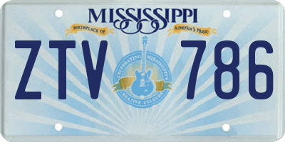 MS license plate ZTV786