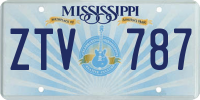 MS license plate ZTV787