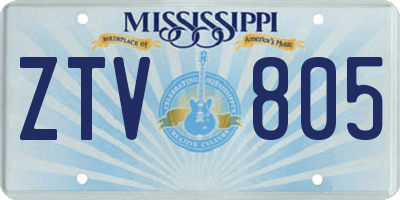 MS license plate ZTV805