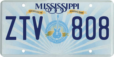MS license plate ZTV808