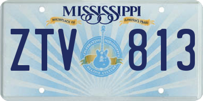 MS license plate ZTV813