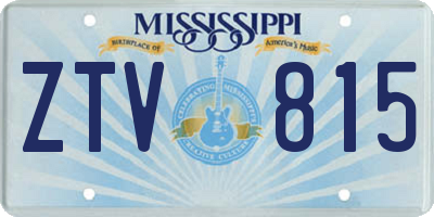 MS license plate ZTV815
