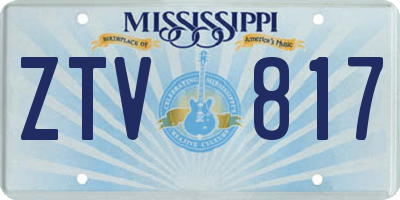 MS license plate ZTV817