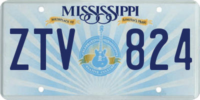 MS license plate ZTV824