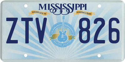 MS license plate ZTV826