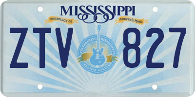 MS license plate ZTV827