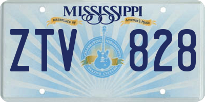 MS license plate ZTV828