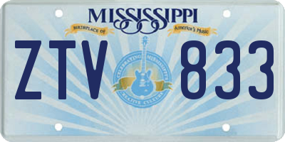 MS license plate ZTV833