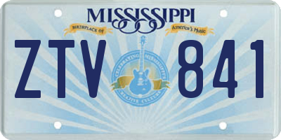 MS license plate ZTV841