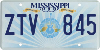 MS license plate ZTV845