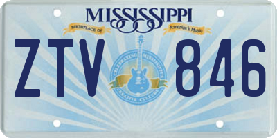 MS license plate ZTV846