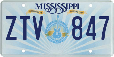 MS license plate ZTV847