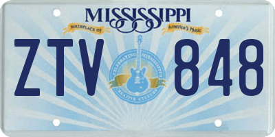 MS license plate ZTV848