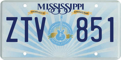MS license plate ZTV851
