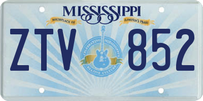 MS license plate ZTV852