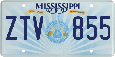 MS license plate ZTV855
