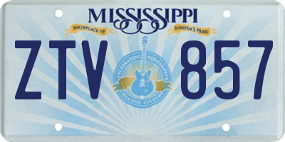 MS license plate ZTV857