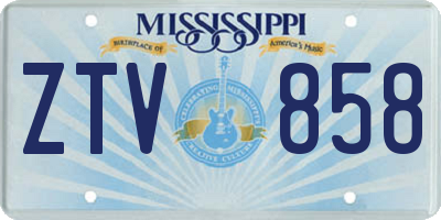 MS license plate ZTV858