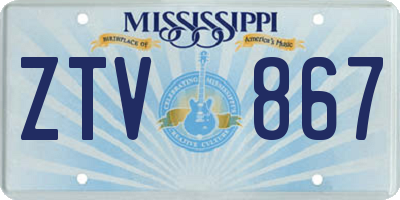 MS license plate ZTV867