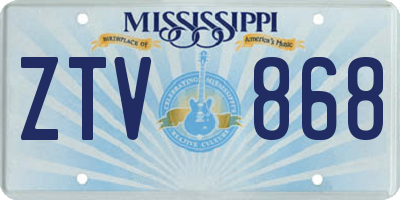 MS license plate ZTV868