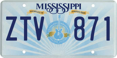 MS license plate ZTV871