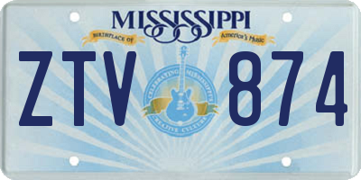 MS license plate ZTV874