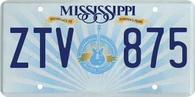 MS license plate ZTV875
