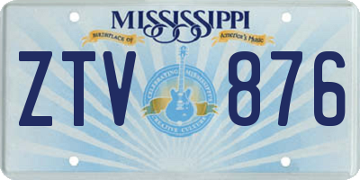 MS license plate ZTV876