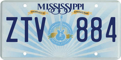 MS license plate ZTV884