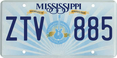 MS license plate ZTV885