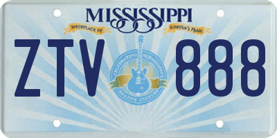 MS license plate ZTV888